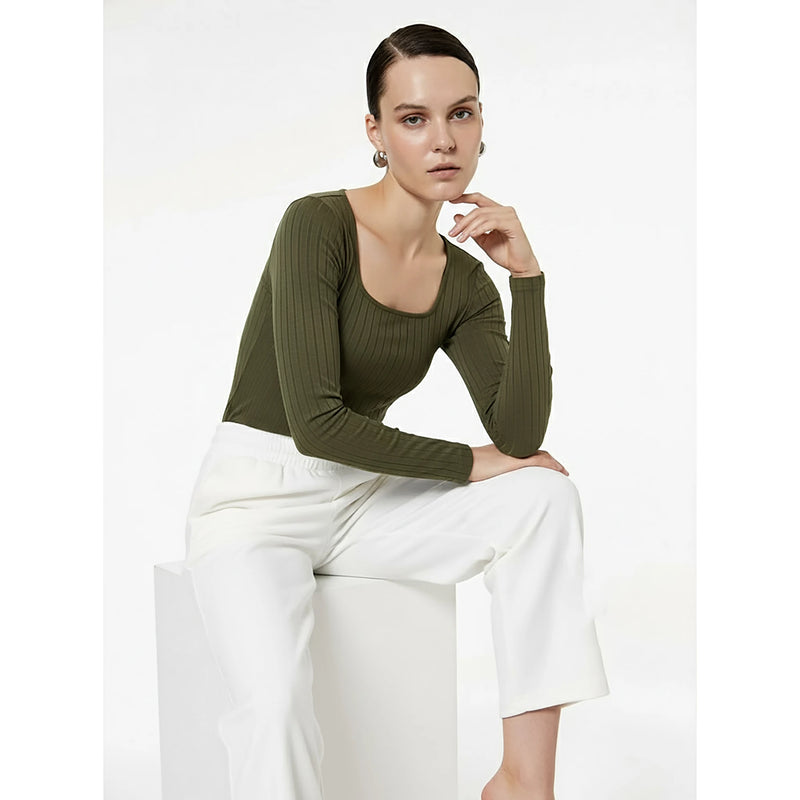 Green Drop Needle Square Neck Top | Montivo Pakistan