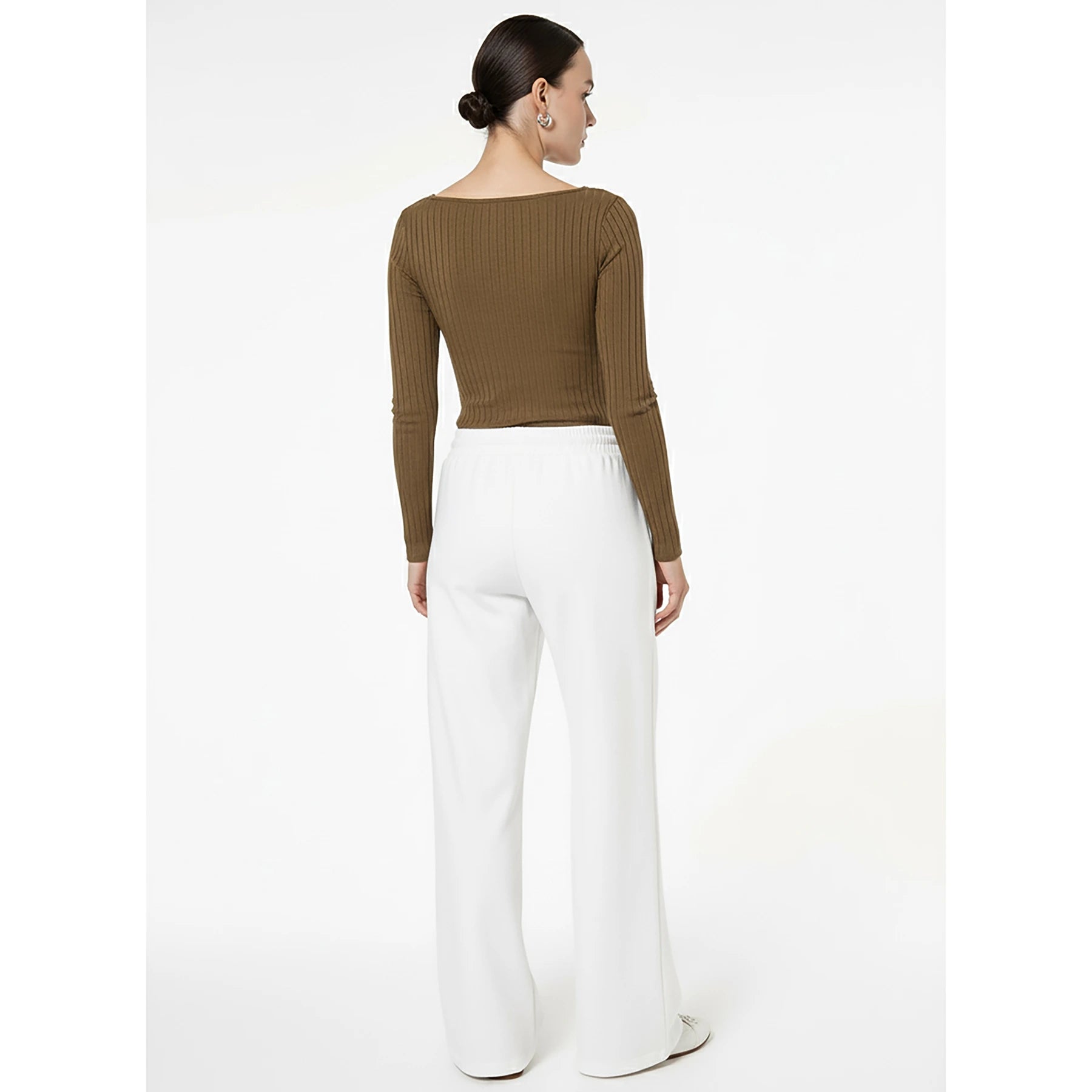 Brown Drop Needle Square Neck Top | Montivo Pakistan