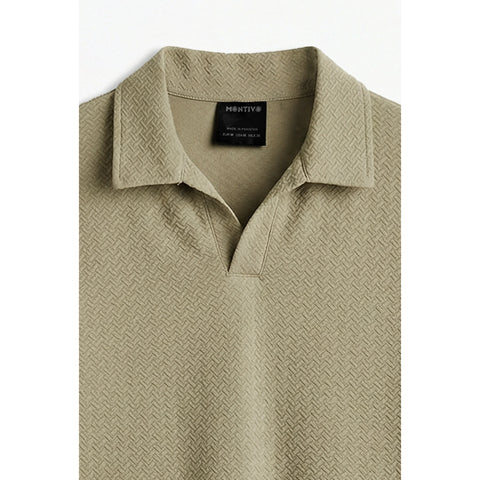 Beige Jhonny Collar Textured Polo | Montivo Pakistan