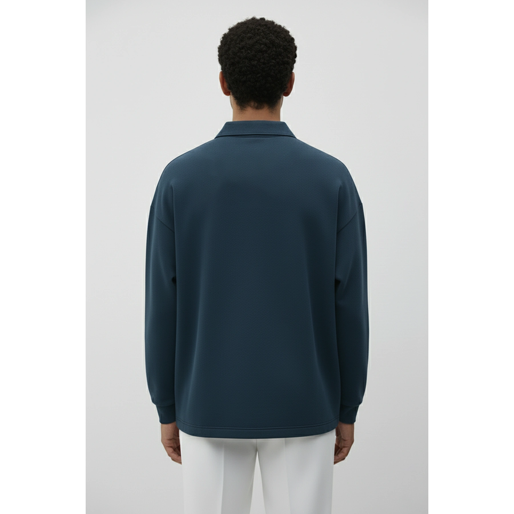 Blue Jhonny Collar Oversized Sweatshirt | Montivo Pakistan