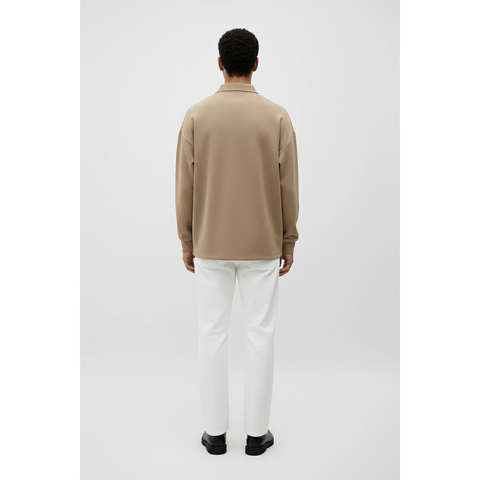 Coffee Jhonny Collar Oversized Sweatshirt | Montivo Pakistan