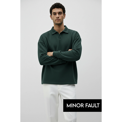 (Minor Fault) Green Jhonny Collar Oversized Sweatshirt | Montivo Pakistan