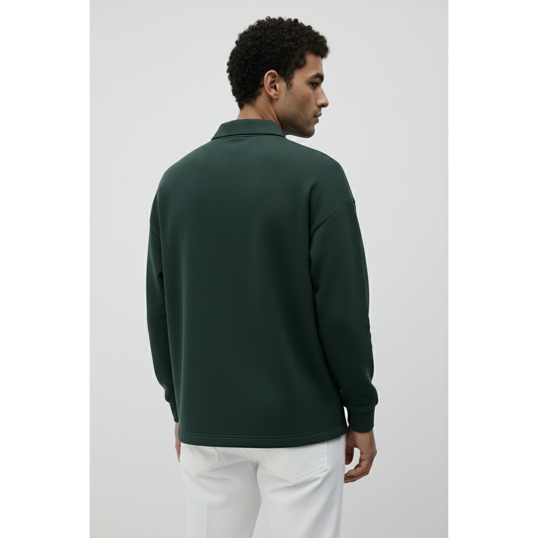 Green Jhonny Collar Oversized Sweatshirt | Montivo Pakistan