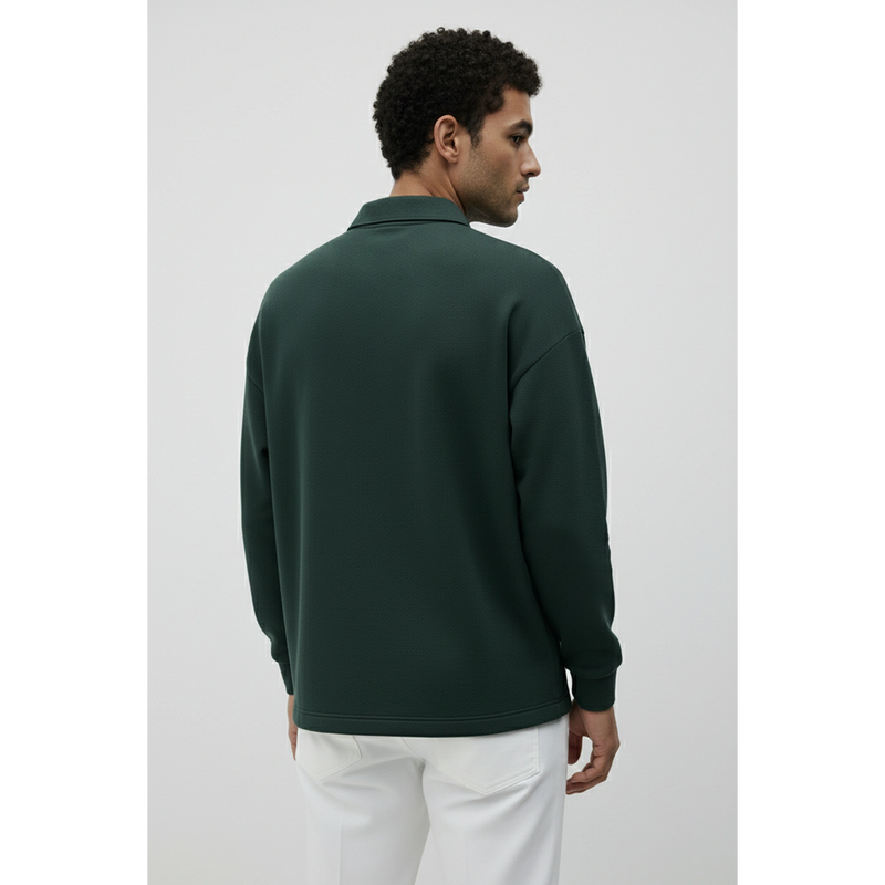 Green Jhonny Collar Oversized Sweatshirt | Montivo Pakistan
