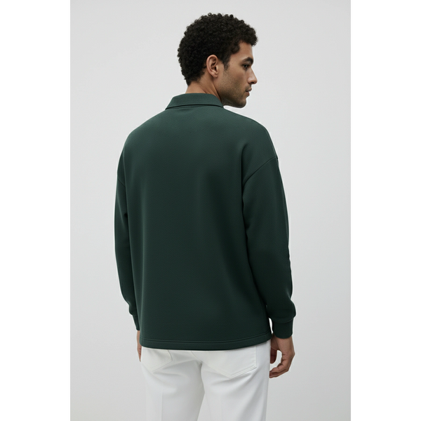 Green Jhonny Collar Oversized Sweatshirt | Montivo Pakistan