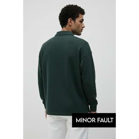 (Minor Fault) Green Jhonny Collar Oversized Sweatshirt | Montivo Pakistan