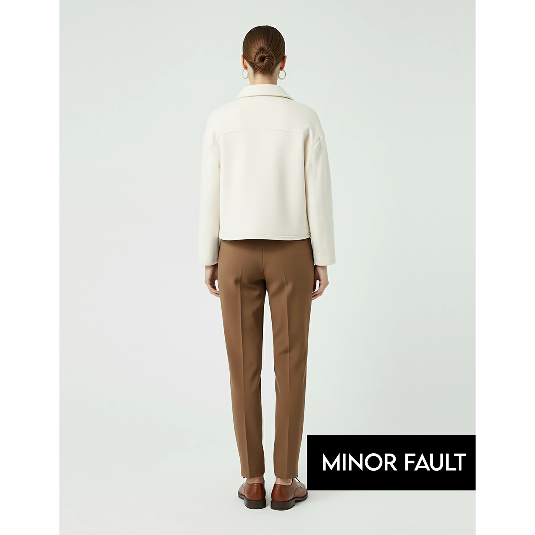 (Minor Fault) Cream Button Down Coat Jacket | Montivo Pakistan