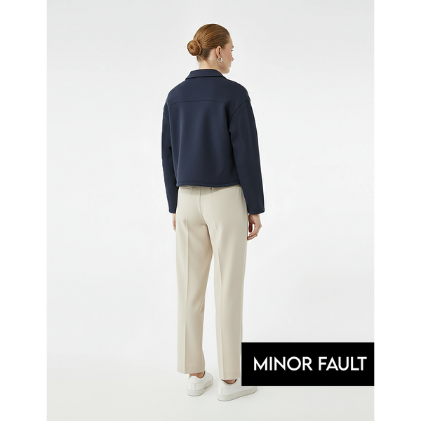(Minor Fault) Navy Button Down Coat Jacket | Montivo Pakistan