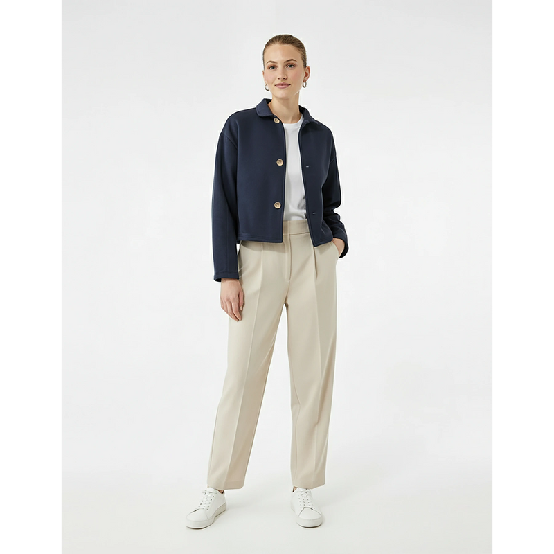 Navy Button Down Coat Jacket | Montivo Pakistan