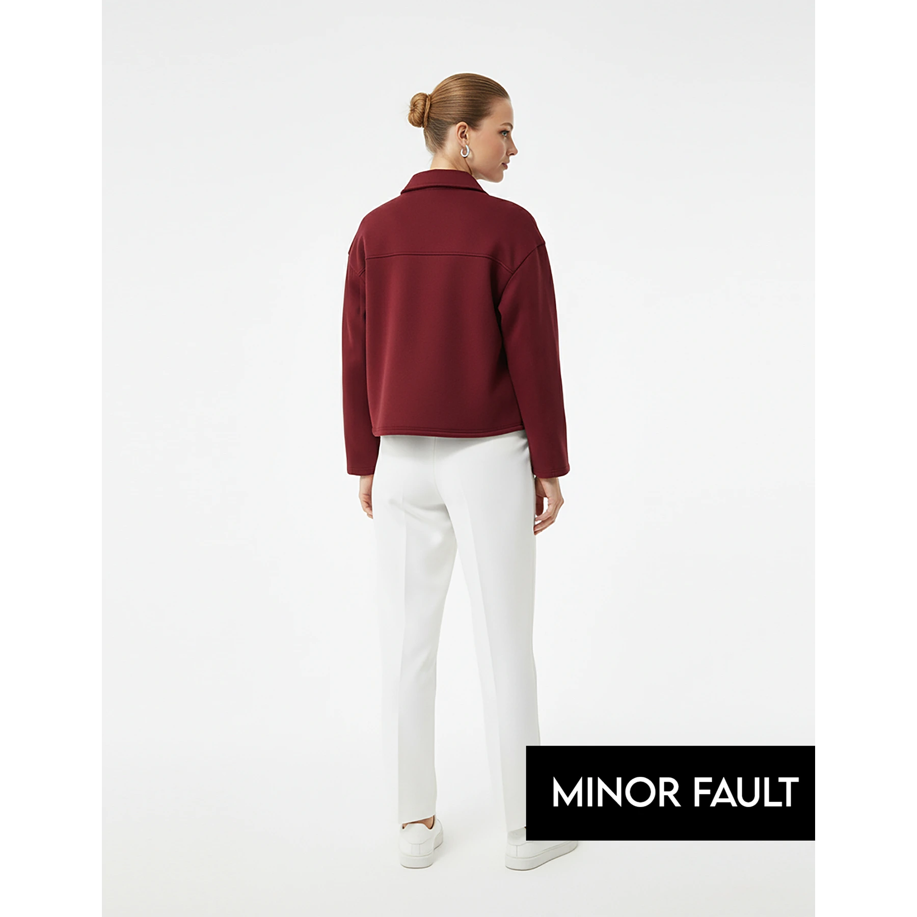 (Minor Fault) Maroon Button Down Coat Jacket | Montivo Pakistan