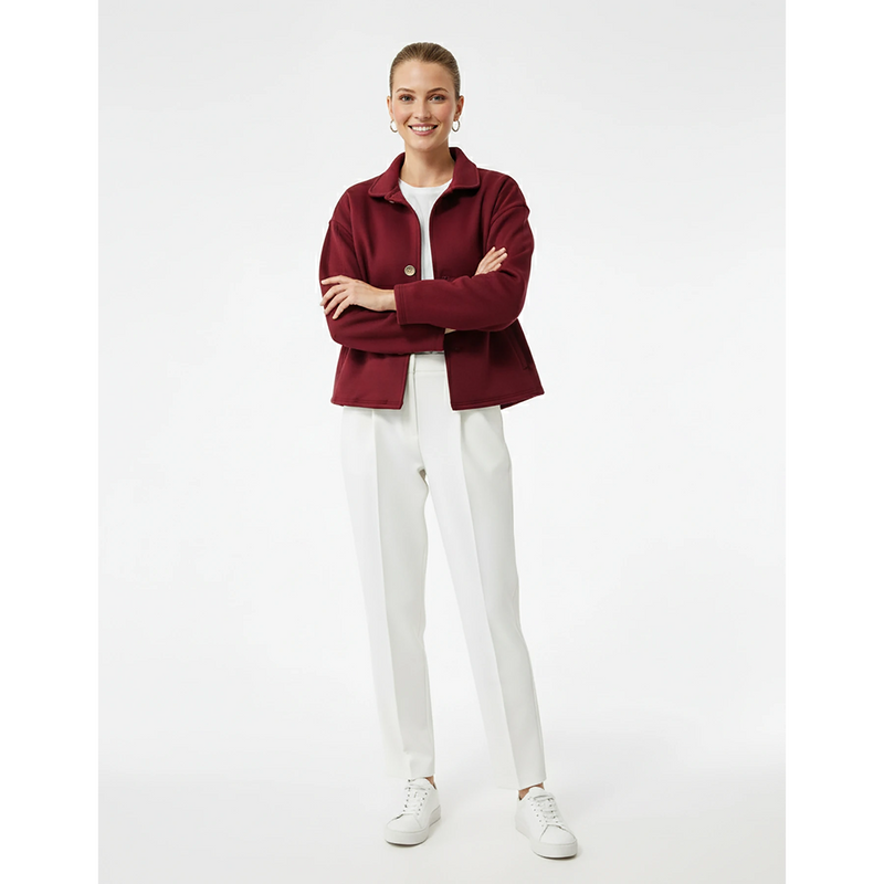 Maroon Button Down Coat Jacket | Montivo Pakistan