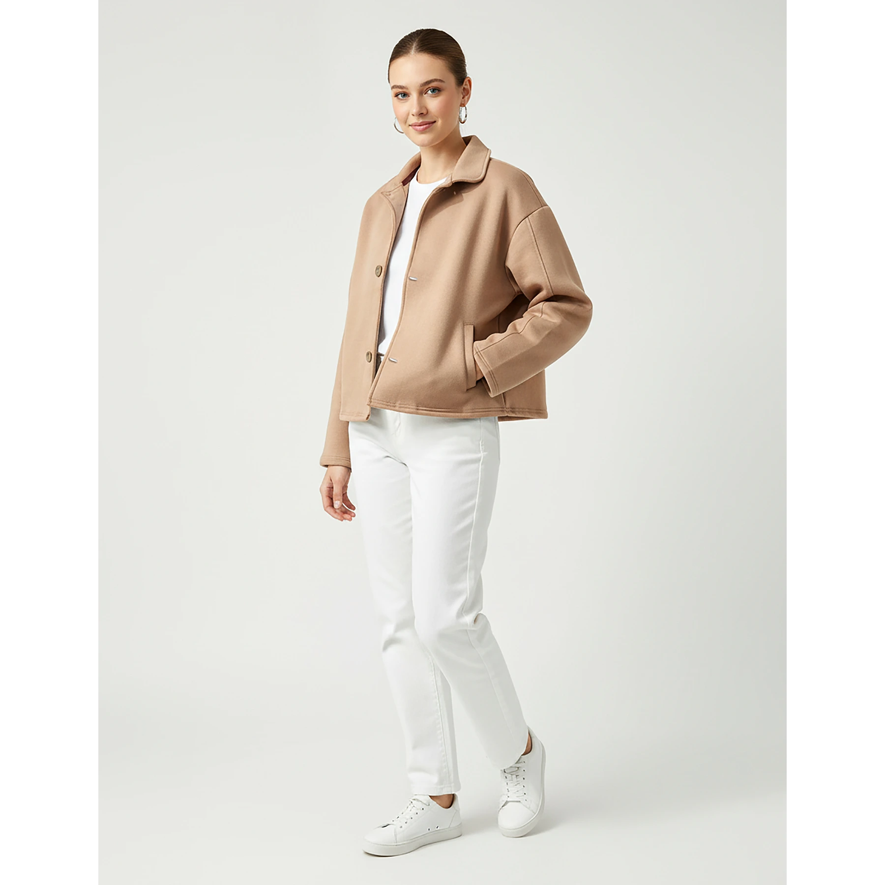 Coffee Button Down Coat Jacket | Montivo Pakistan