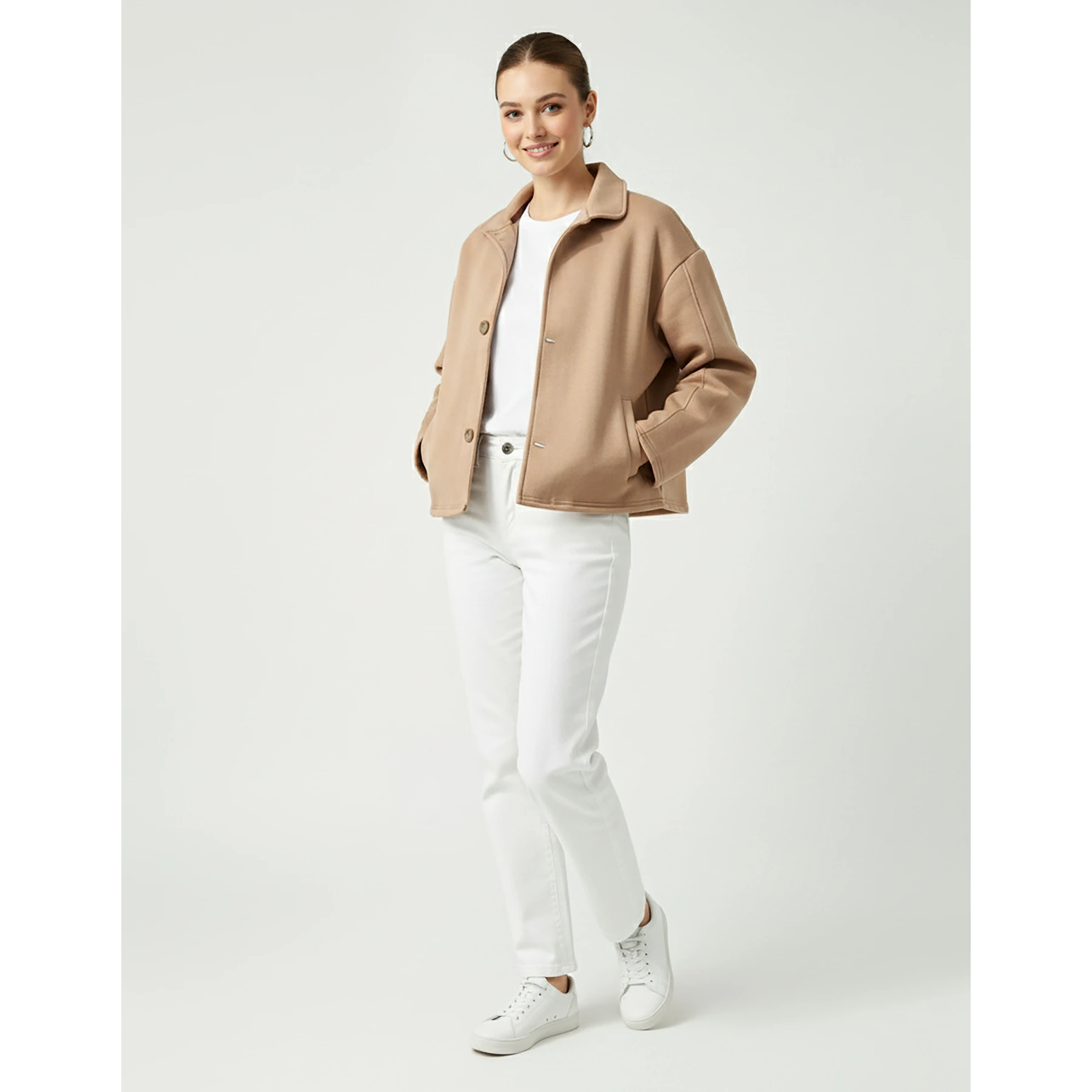 Coffee Button Down Coat Jacket | Montivo Pakistan