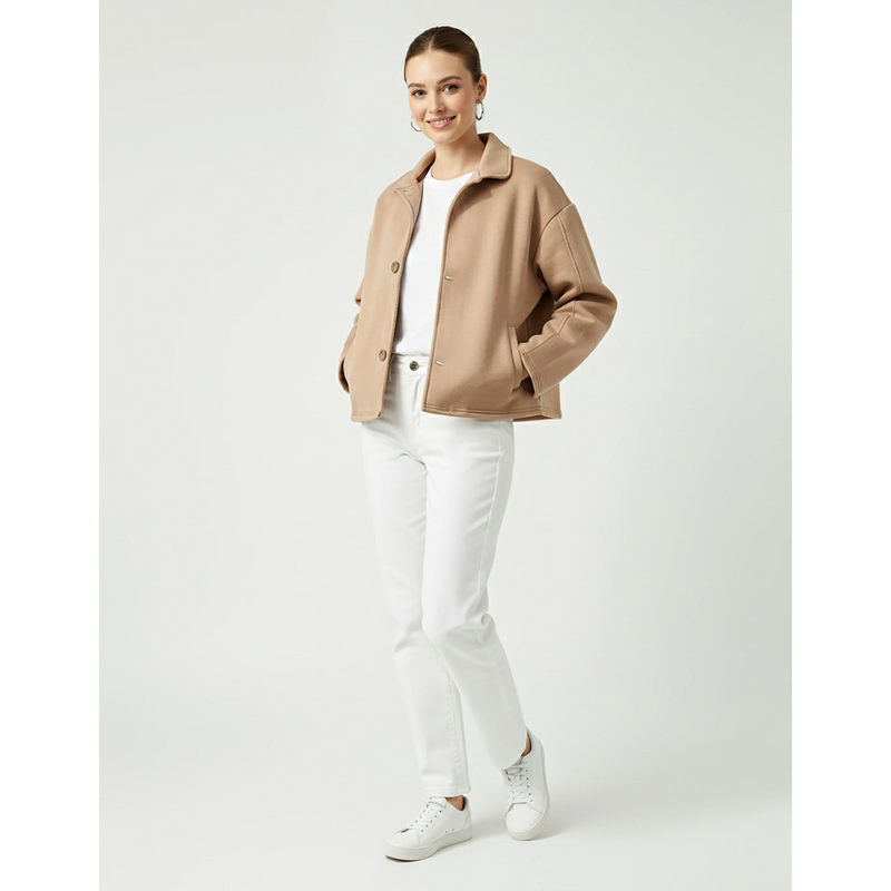 Coffee Button Down Coat Jacket | Montivo Pakistan