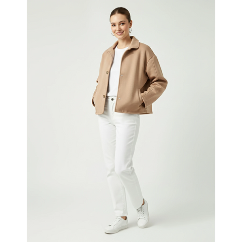 Coffee Button Down Coat Jacket | Montivo Pakistan