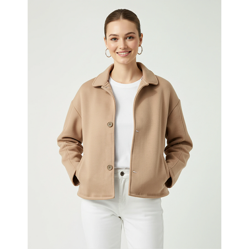 Coffee Button Down Coat Jacket | Montivo Pakistan