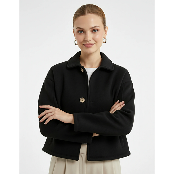 Black Button Down Coat Jacket | Montivo Pakistan