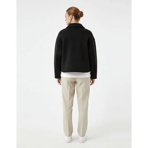 Black Button Down Coat Jacket | Montivo Pakistan