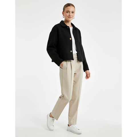 Black Button Down Coat Jacket | Montivo Pakistan