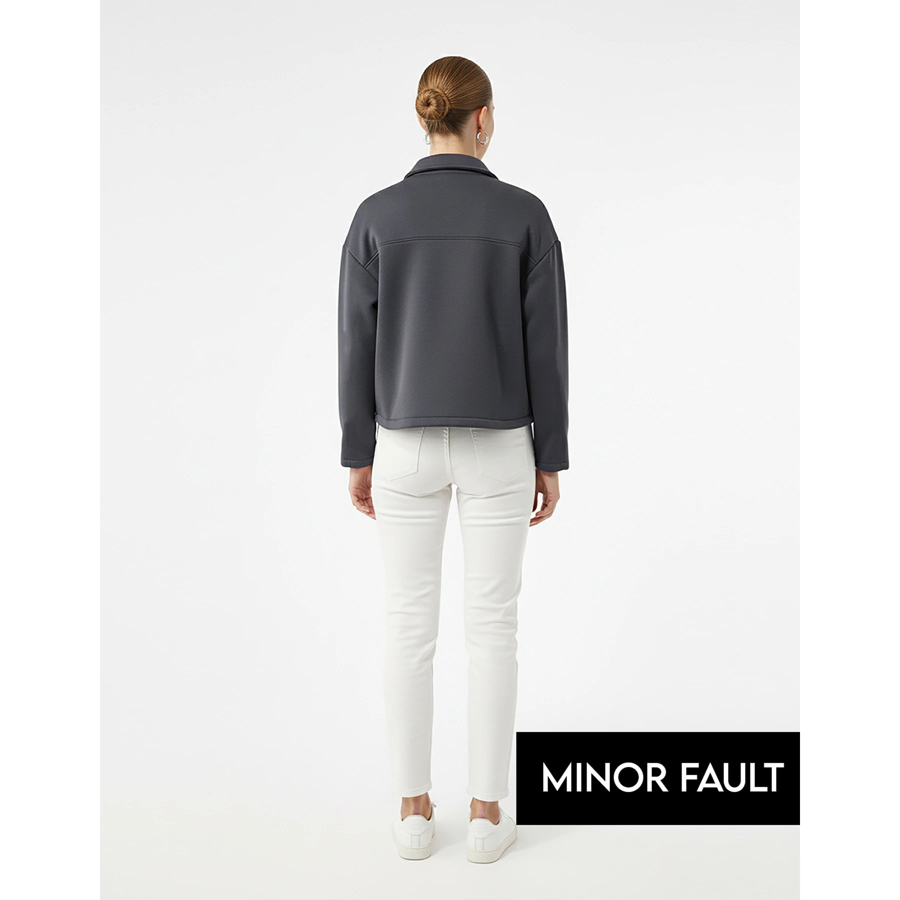 (Minor Fault) Dark Grey Button Down Coat Jacket | Montivo Pakistan