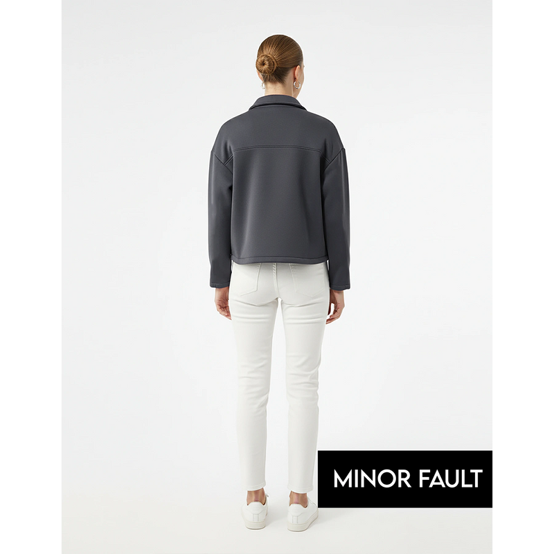 (Minor Fault) Dark Grey Button Down Coat Jacket | Montivo Pakistan