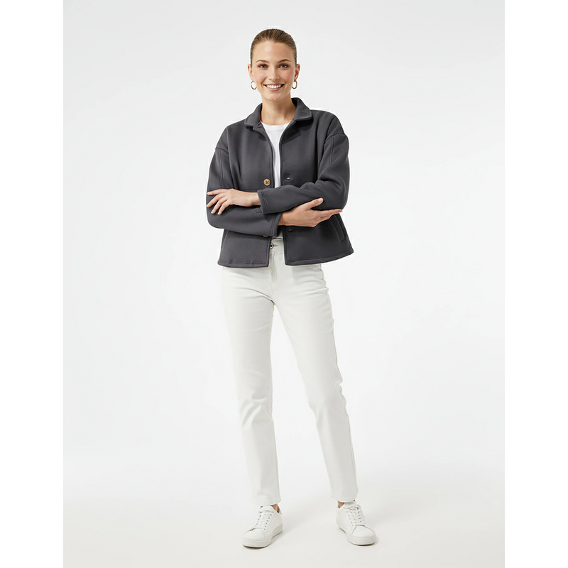 Dark Grey Button Down Coat Jacket | Montivo Pakistan