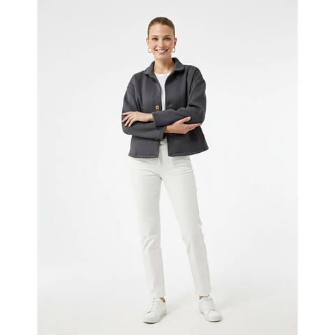 Dark Grey Button Down Coat Jacket | Montivo Pakistan