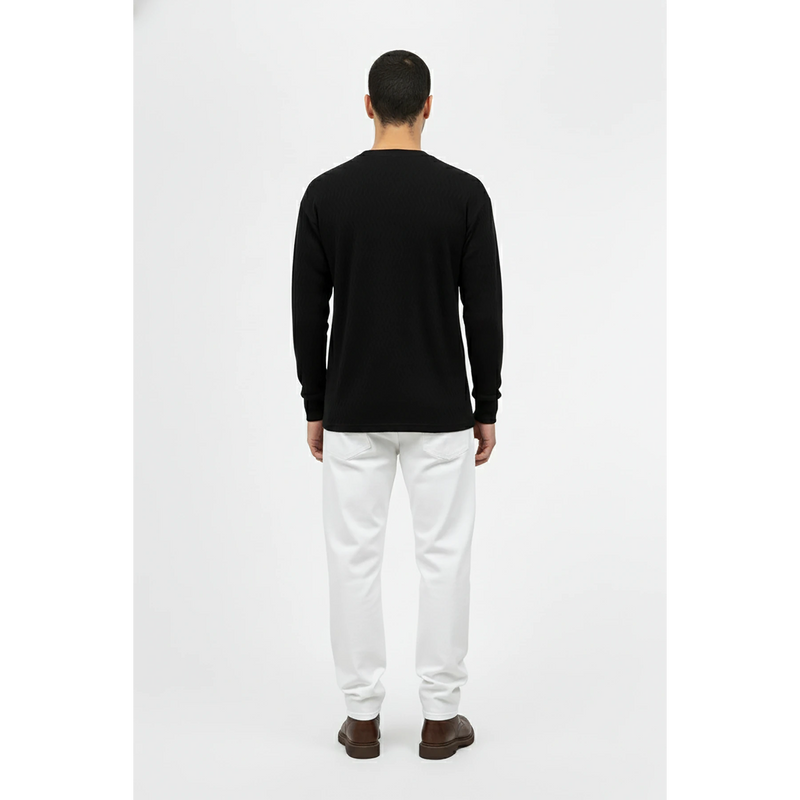 Black Textured Crew Neck Jumper | Montivo Pakistan