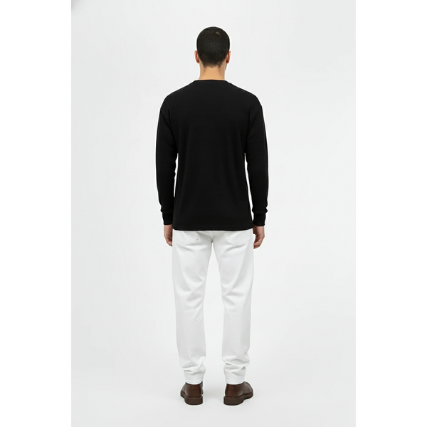 Black Textured Crew Neck Jumper | Montivo Pakistan