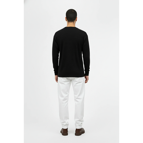 Black Textured Crew Neck Jumper | Montivo Pakistan