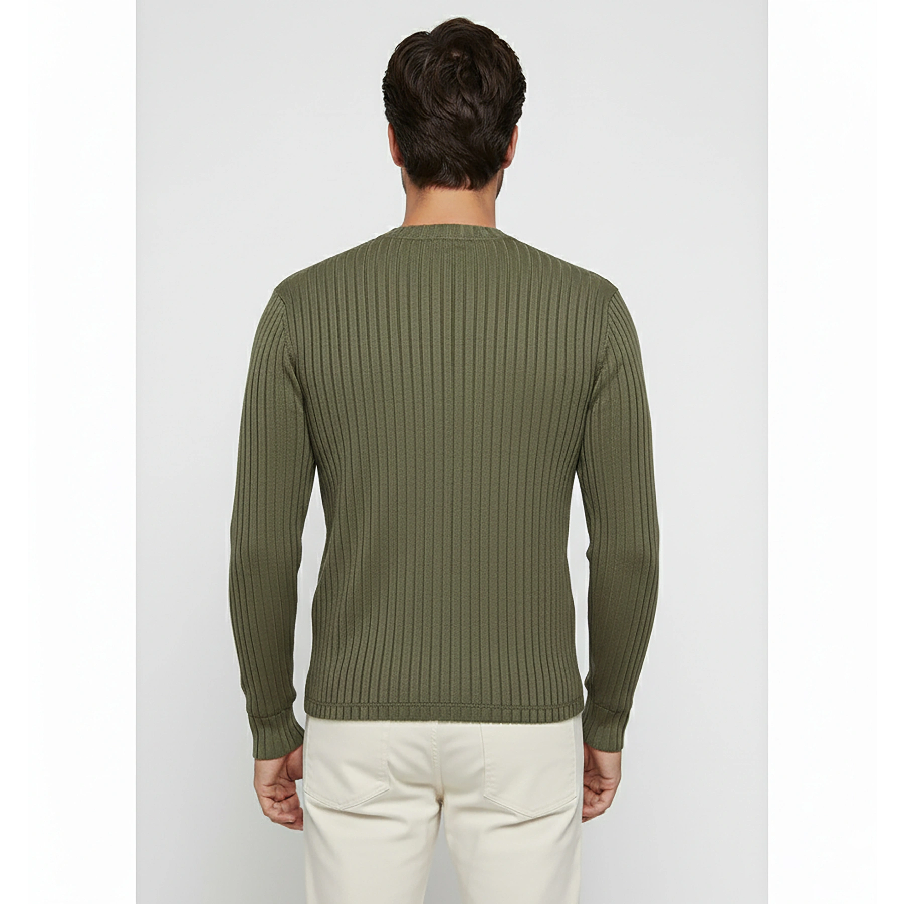 Green Drop Needle Crew Neck Jumper | Montivo Pakistan