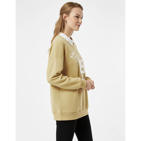 Gold Printed Collar Sweatshirt | Montivo Pakistan