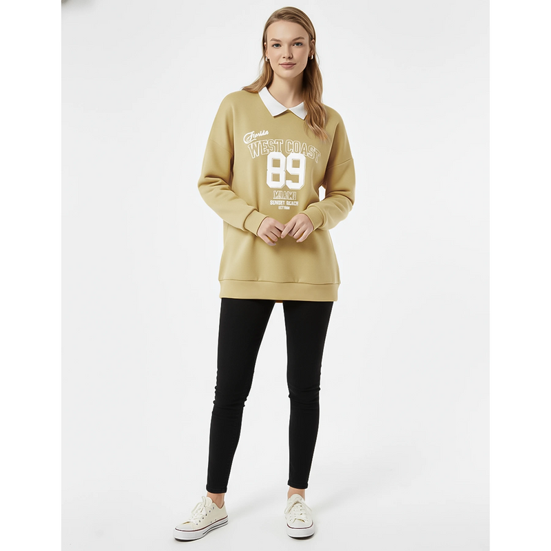 Gold Printed Collar Sweatshirt | Montivo Pakistan