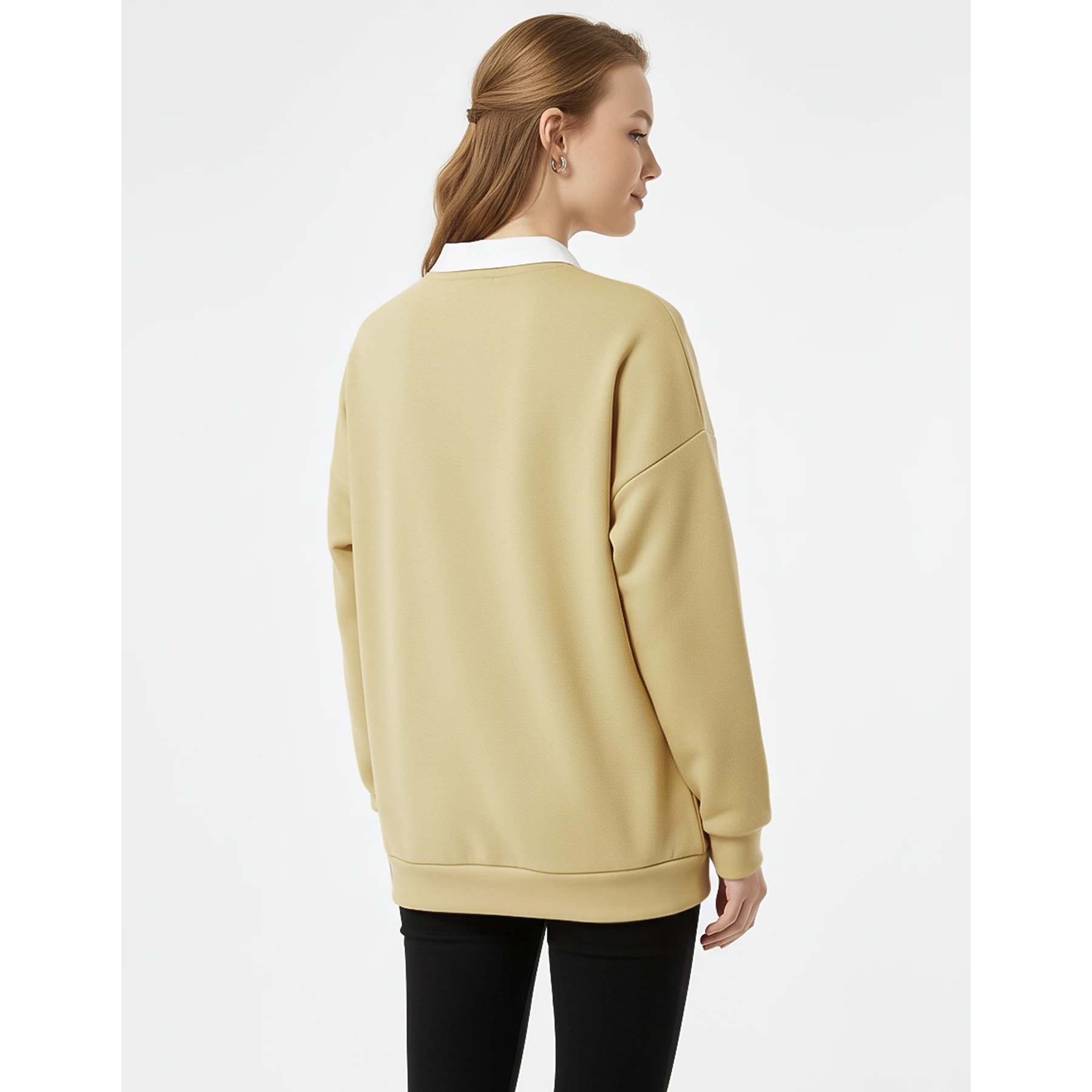 Gold Printed Collar Sweatshirt | Montivo Pakistan