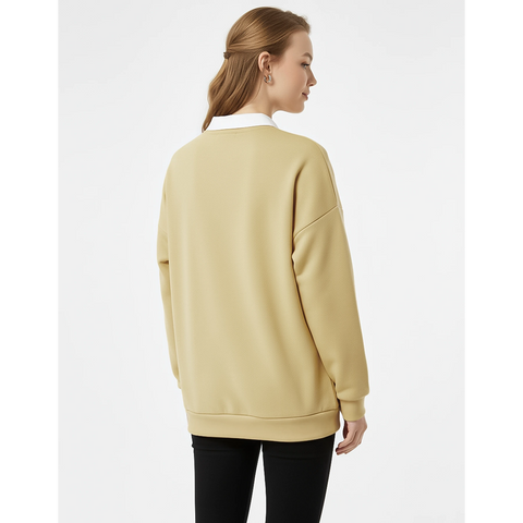 Gold Printed Collar Sweatshirt | Montivo Pakistan