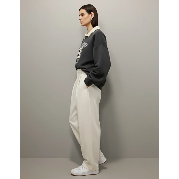 Dark Grey Printed Collar Sweatshirt | Montivo Pakistan