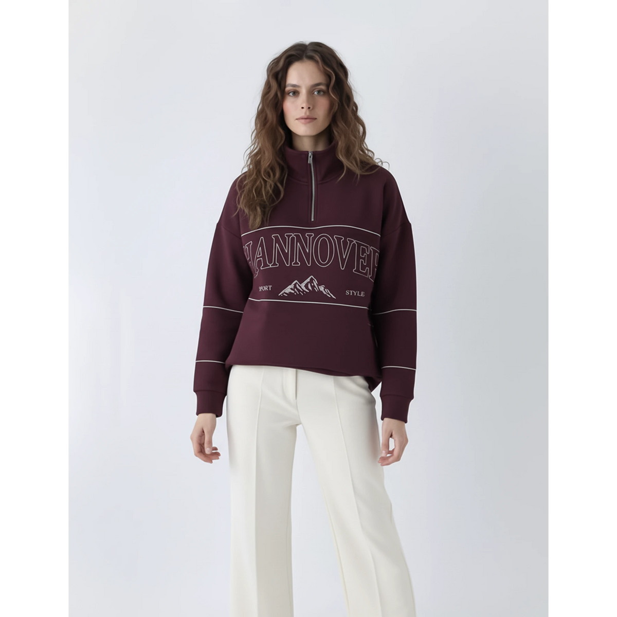 Maroon Hannover Quarter Zipper Sweatshirt | Montivo Pakistan