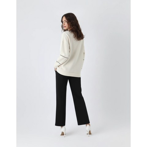Cream Hannover Quarter Zipper Sweatshirt | Montivo Pakistan