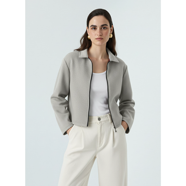 Grey Zipper Coat Jacket | Montivo Pakistan