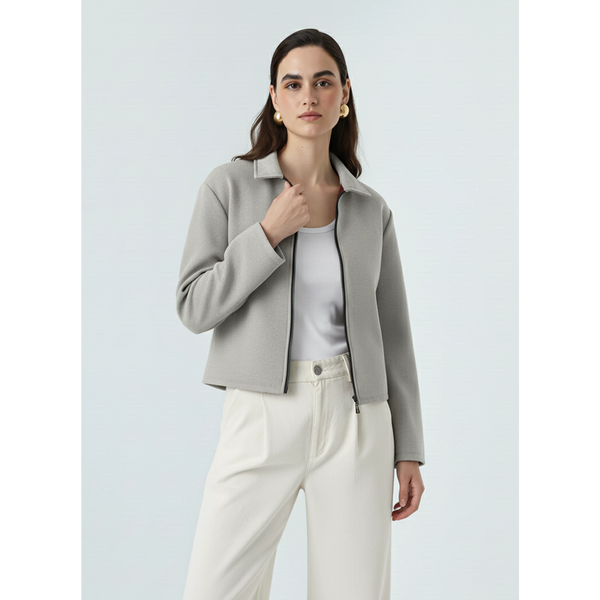 Grey Zipper Coat Jacket | Montivo Pakistan