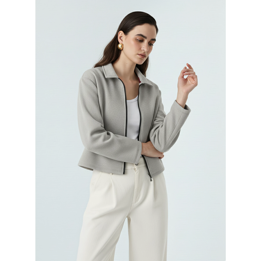 Grey Zipper Coat Jacket | Montivo Pakistan