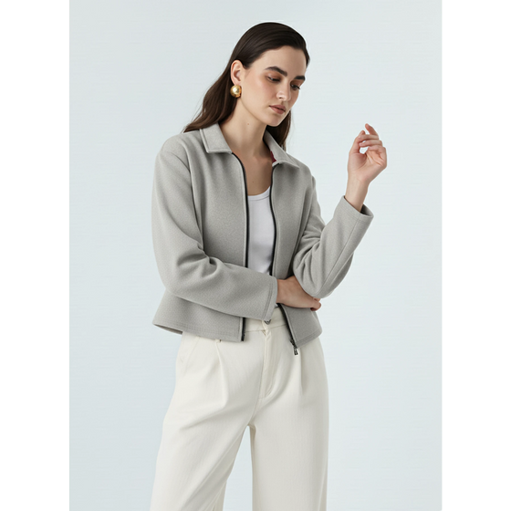 Grey Zipper Coat Jacket | Montivo Pakistan