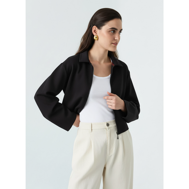 Black Zipper Coat Jacket | Montivo Pakistan