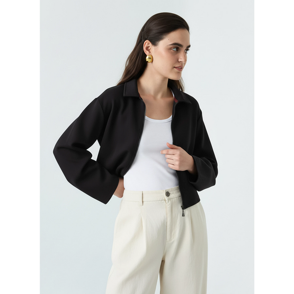 Black Zipper Coat Jacket | Montivo Pakistan