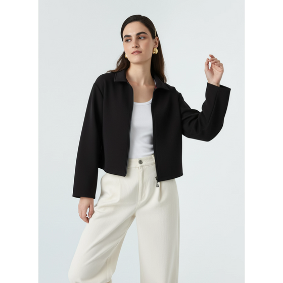 Black Zipper Coat Jacket | Montivo Pakistan