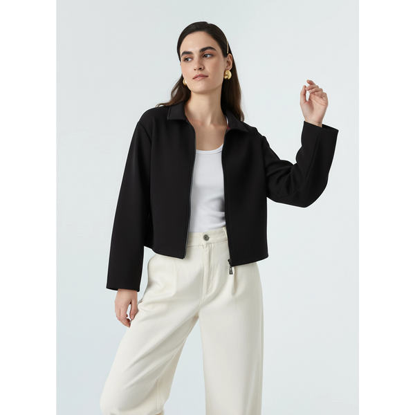 Black Zipper Coat Jacket | Montivo Pakistan