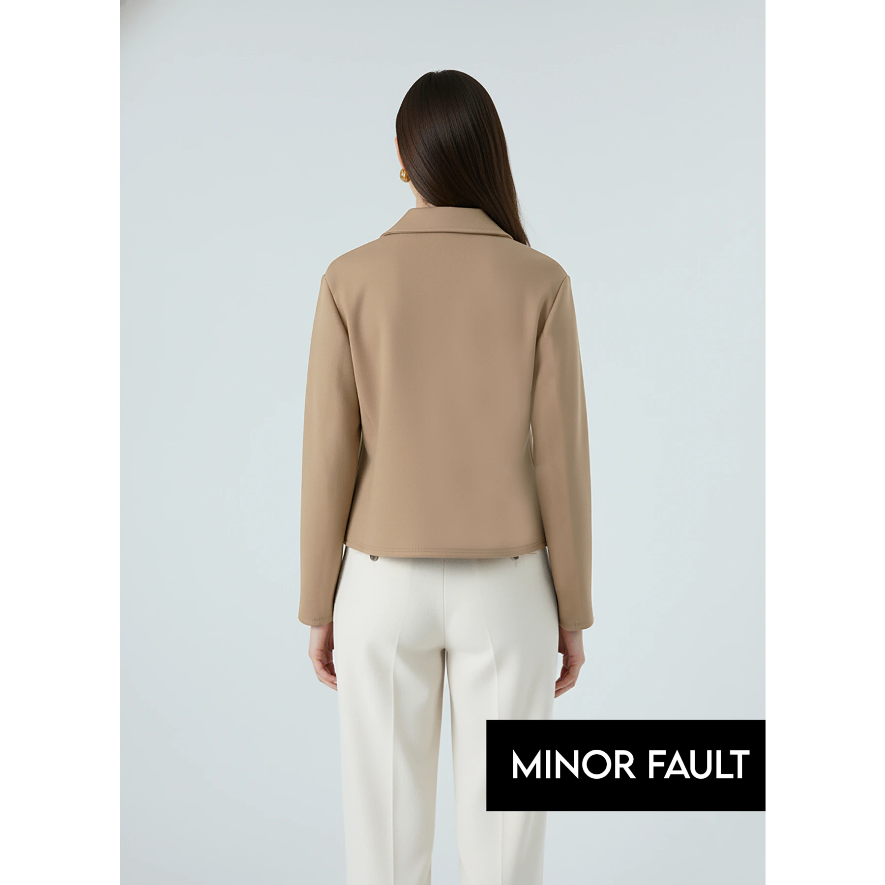 (Minor Fault) Brown Zipper Coat Jacket | Montivo Pakistan