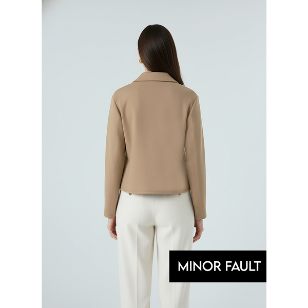 (Minor Fault) Brown Zipper Coat Jacket | Montivo Pakistan