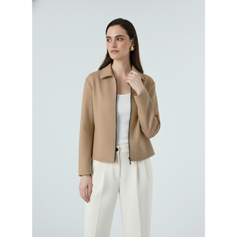 Brown Zipper Coat Jacket | Montivo Pakistan