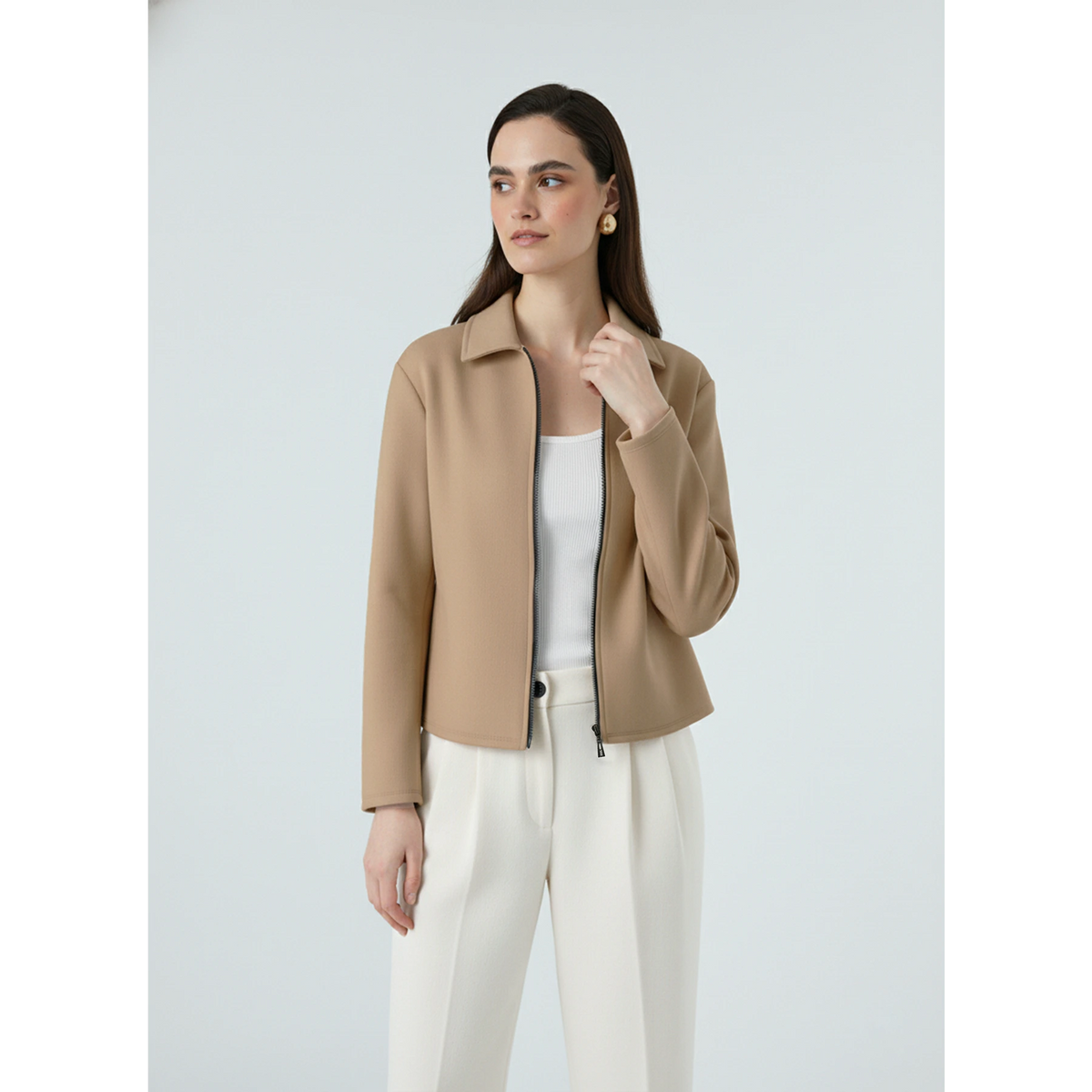 Brown Zipper Coat Jacket | Montivo Pakistan